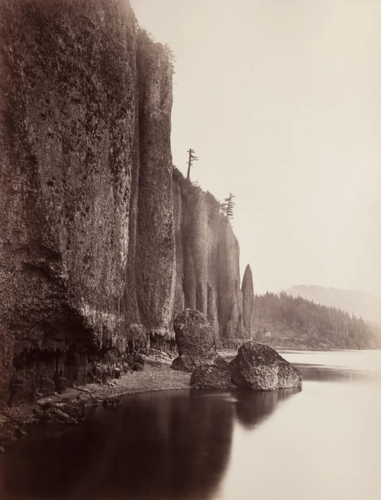 Cape Horn, Columbia River, Oregon, 1867 mammoth plate albumen print, 27-3:4 x 21-1:2 inches (mount) [70.5 x 54.6 cm]